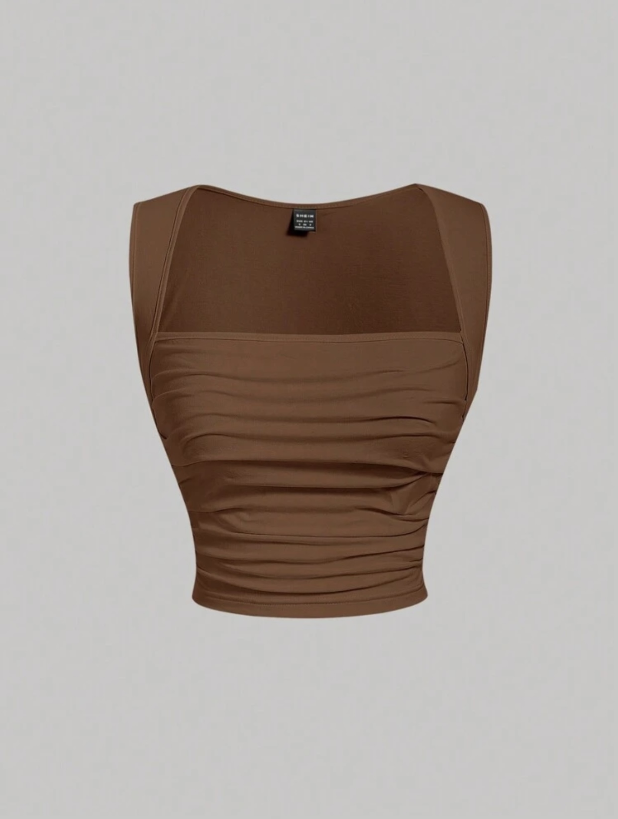 Ruched Tank Top Brown