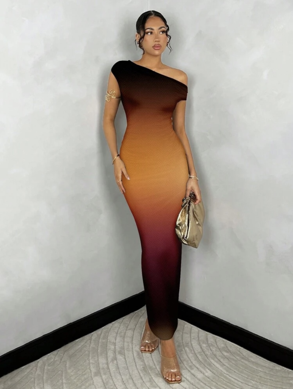 Asymmetric Ruched Dress