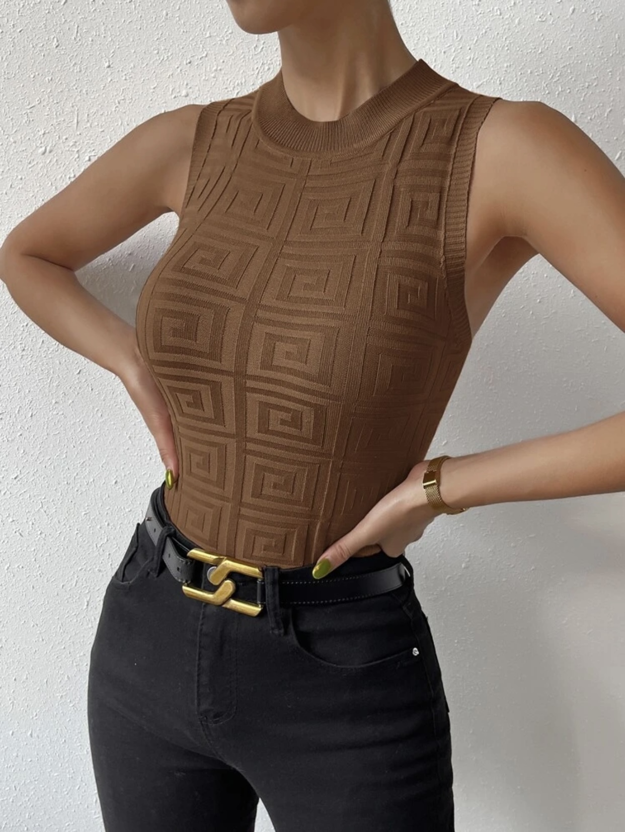 Knit Top Brown